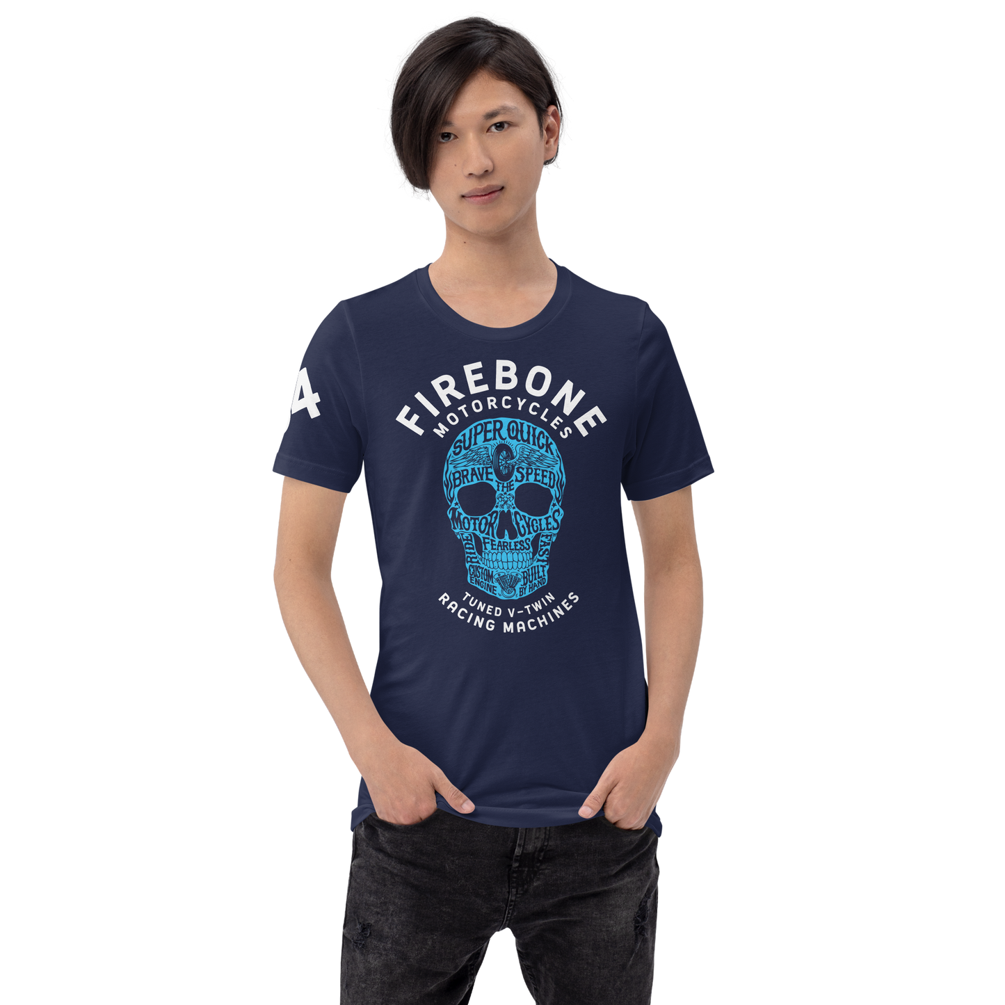 Super Quick Skull - Navy blue t-shirt - Firebone