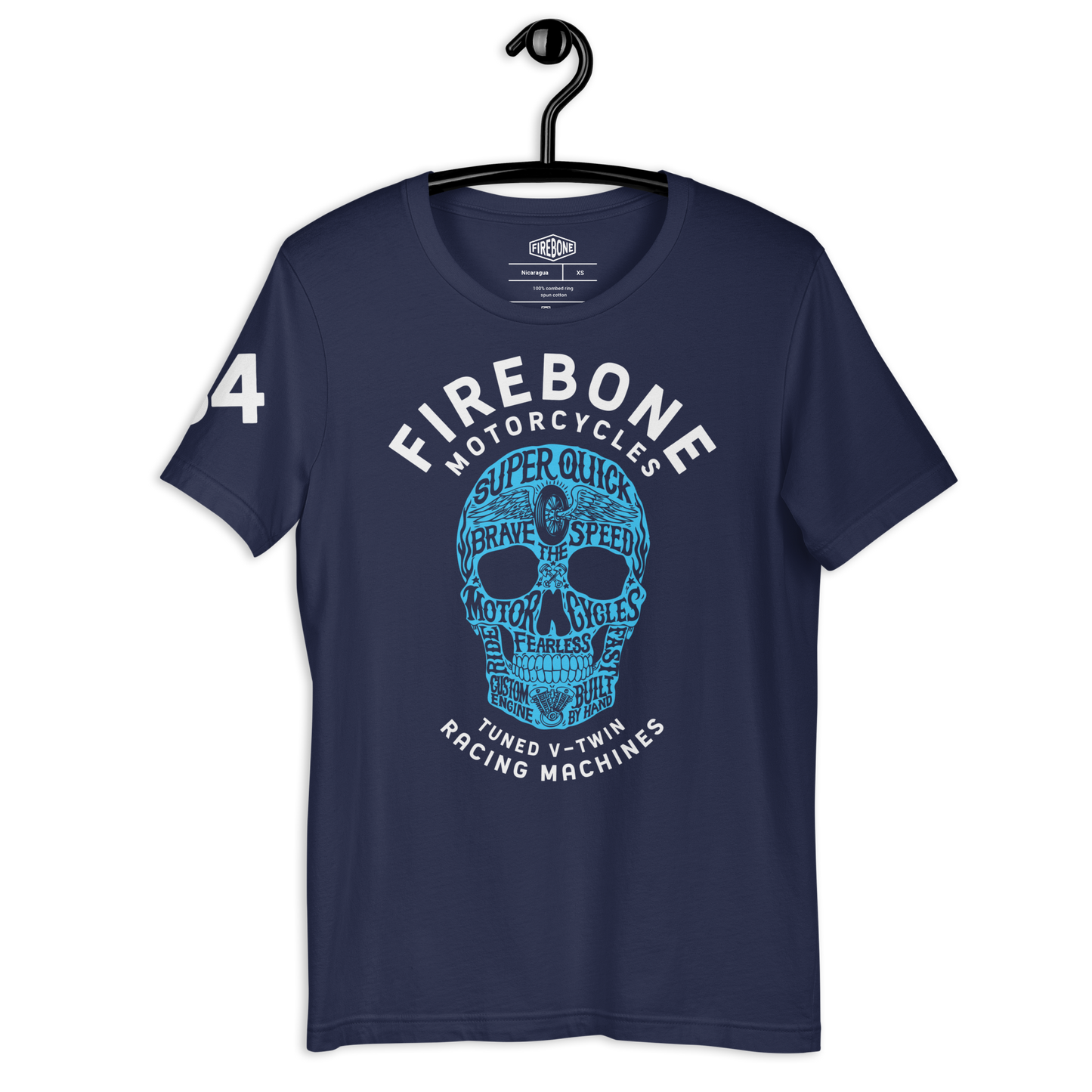 Super Quick Skull - Navy blue t-shirt - Firebone