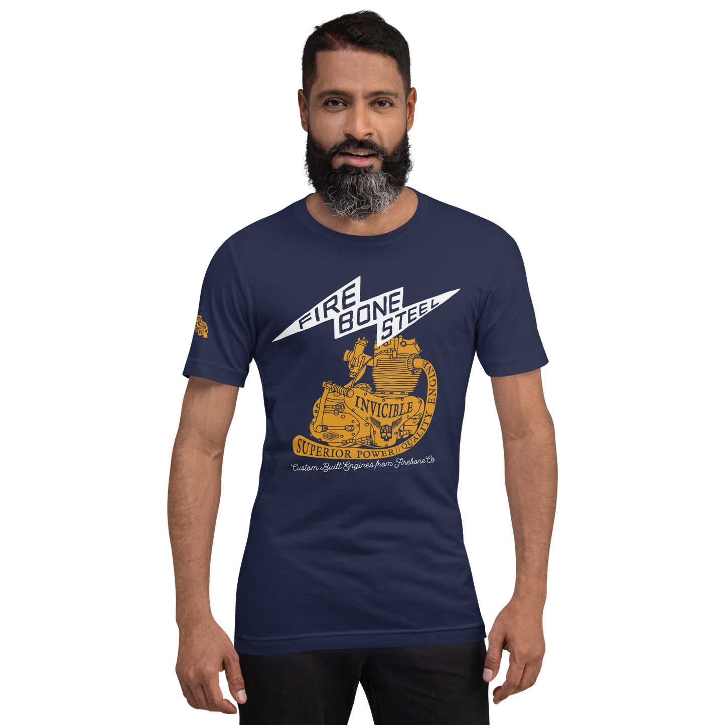 Firebone Steel - Orange on dark t-shirts - Firebone