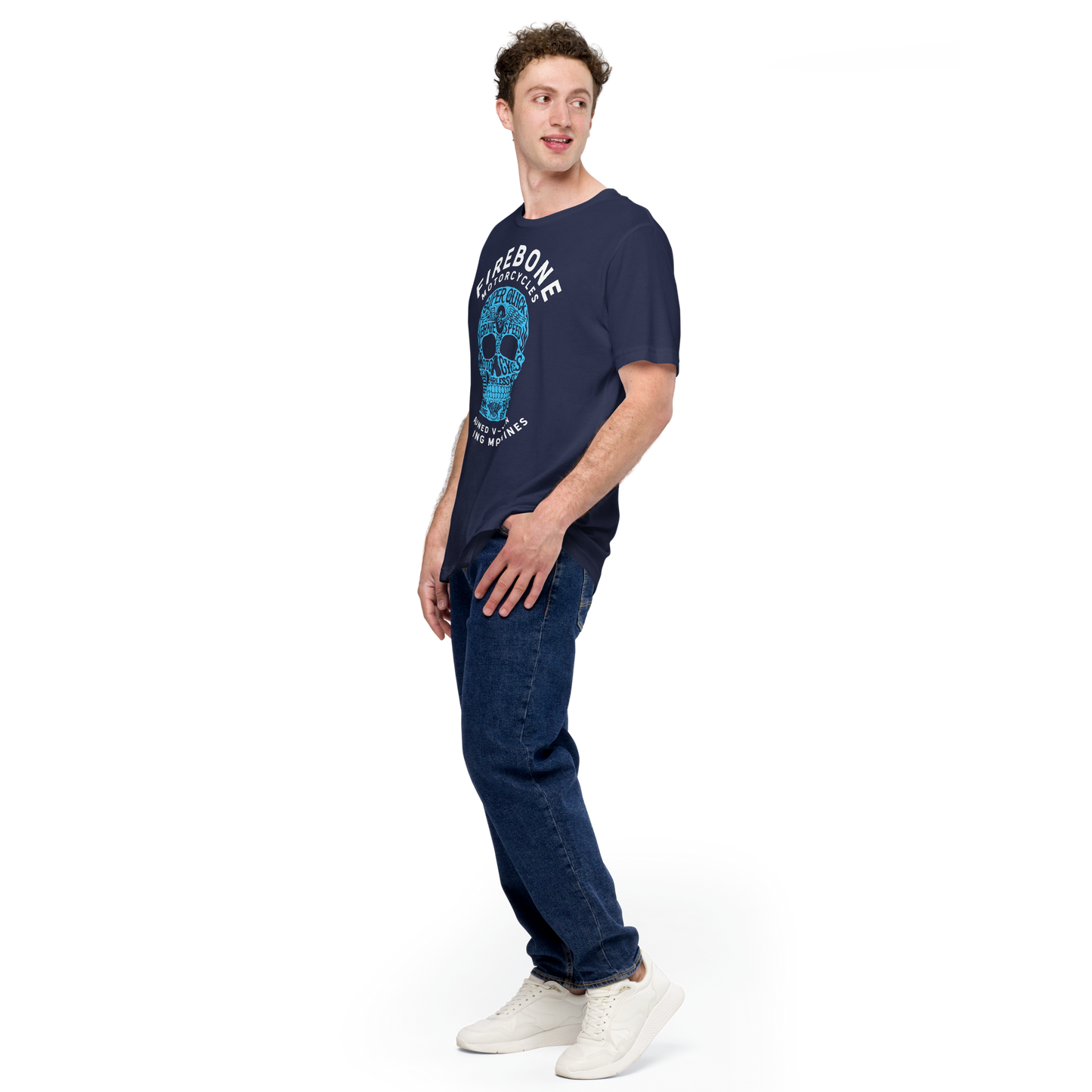 Super Quick Skull - Navy blue t-shirt - Firebone