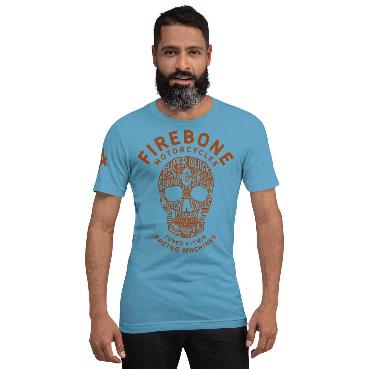 Super Quick Skull - Ocean blue t-shirt - Firebone