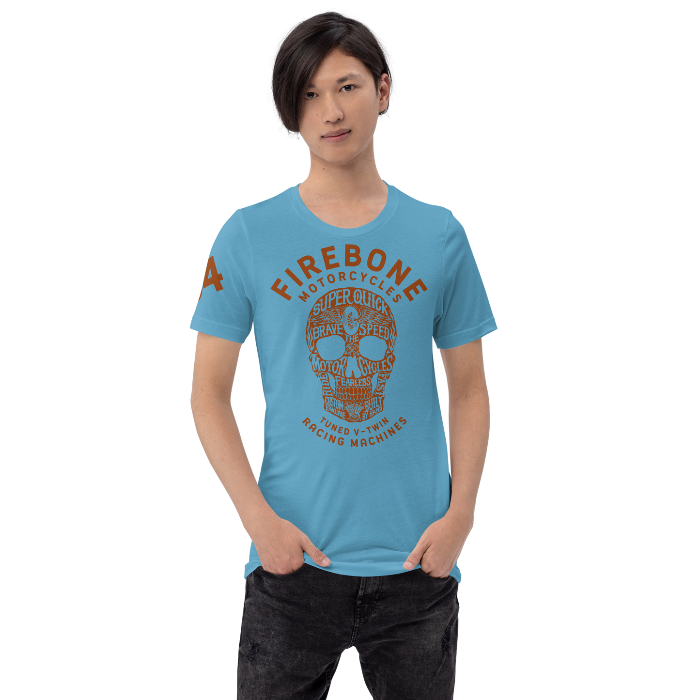 Super Quick Skull - Ocean blue t-shirt - Firebone