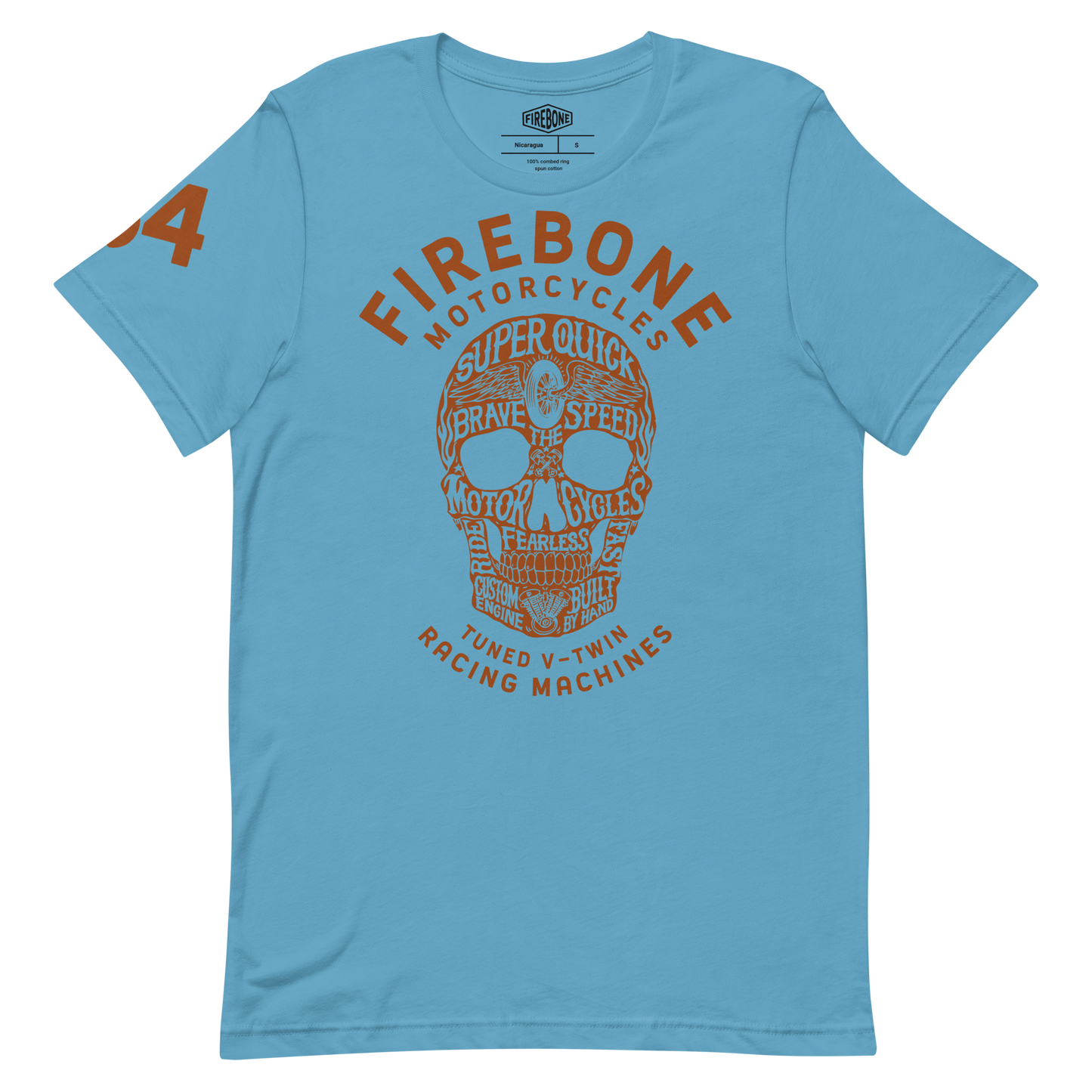 Super Quick Skull - Ocean blue t-shirt - Firebone