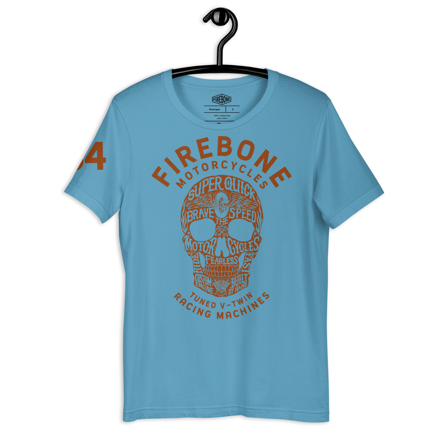 Super Quick Skull - Ocean blue t-shirt - Firebone