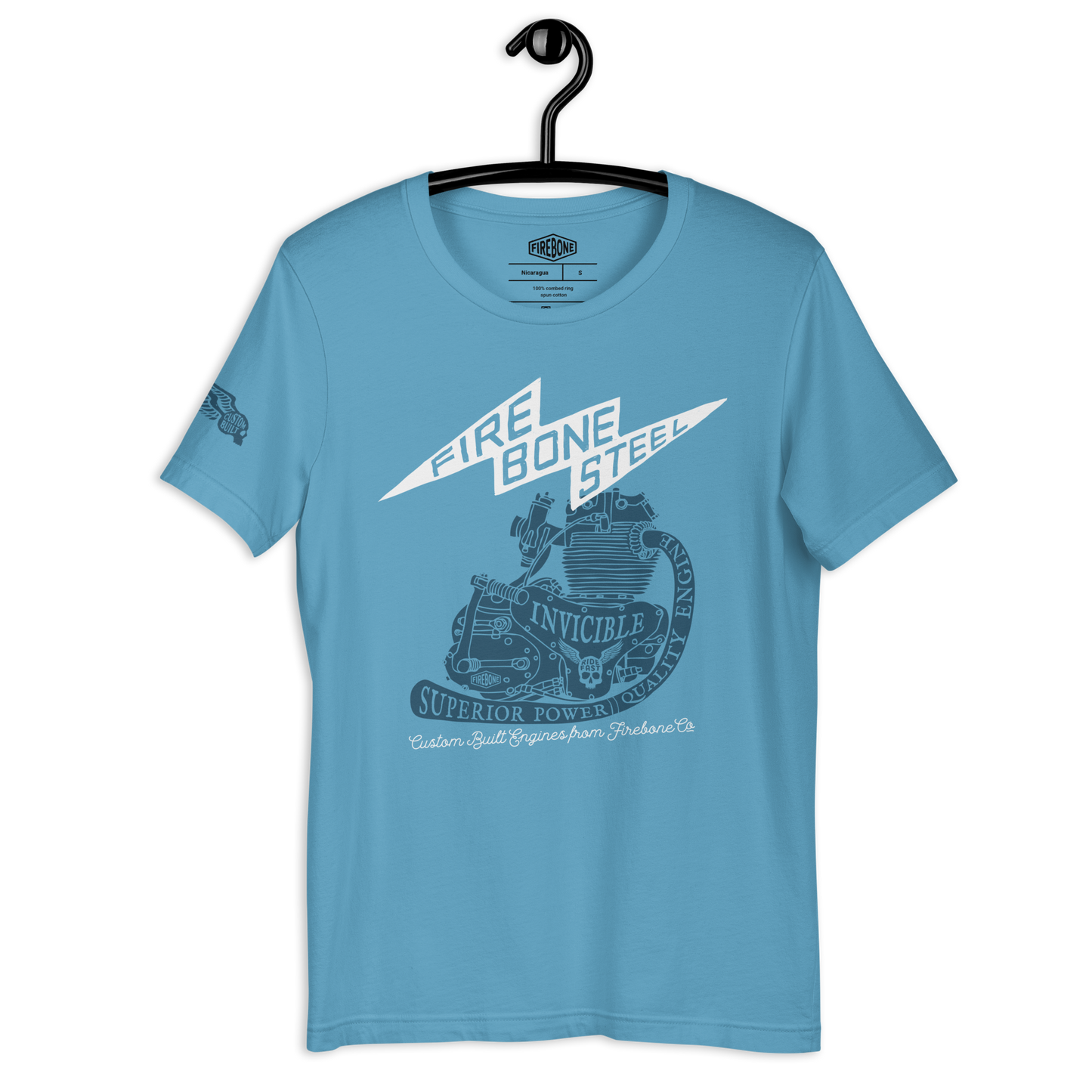 Firebone Steel - Ocean blue t-shirt - Firebone
