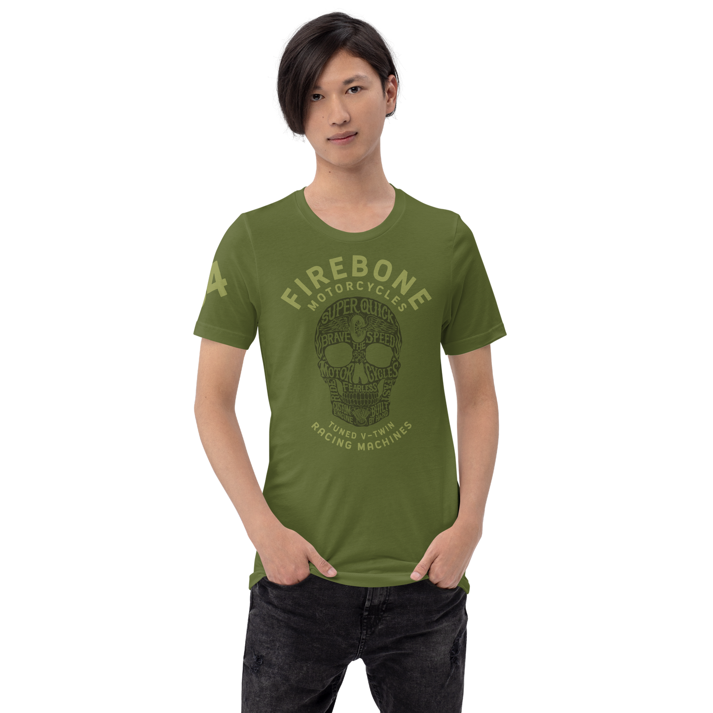 Super Quick Skull - Olive t-shirt - Firebone