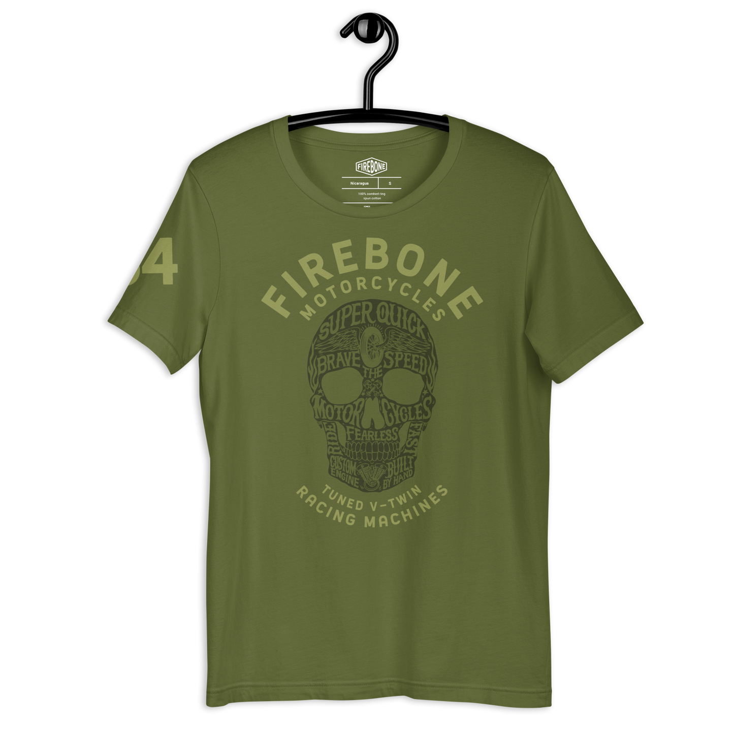 Super Quick Skull - Olive t-shirt - Firebone
