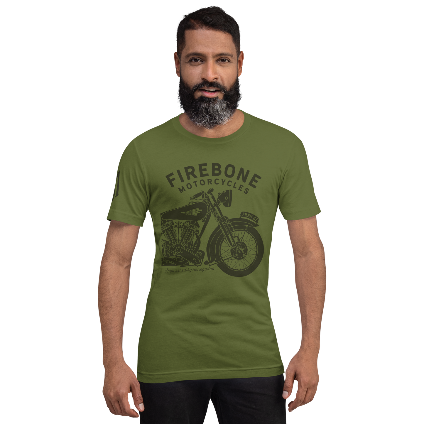 Vintage Motorcycle - Olive t-shirt - Firebone