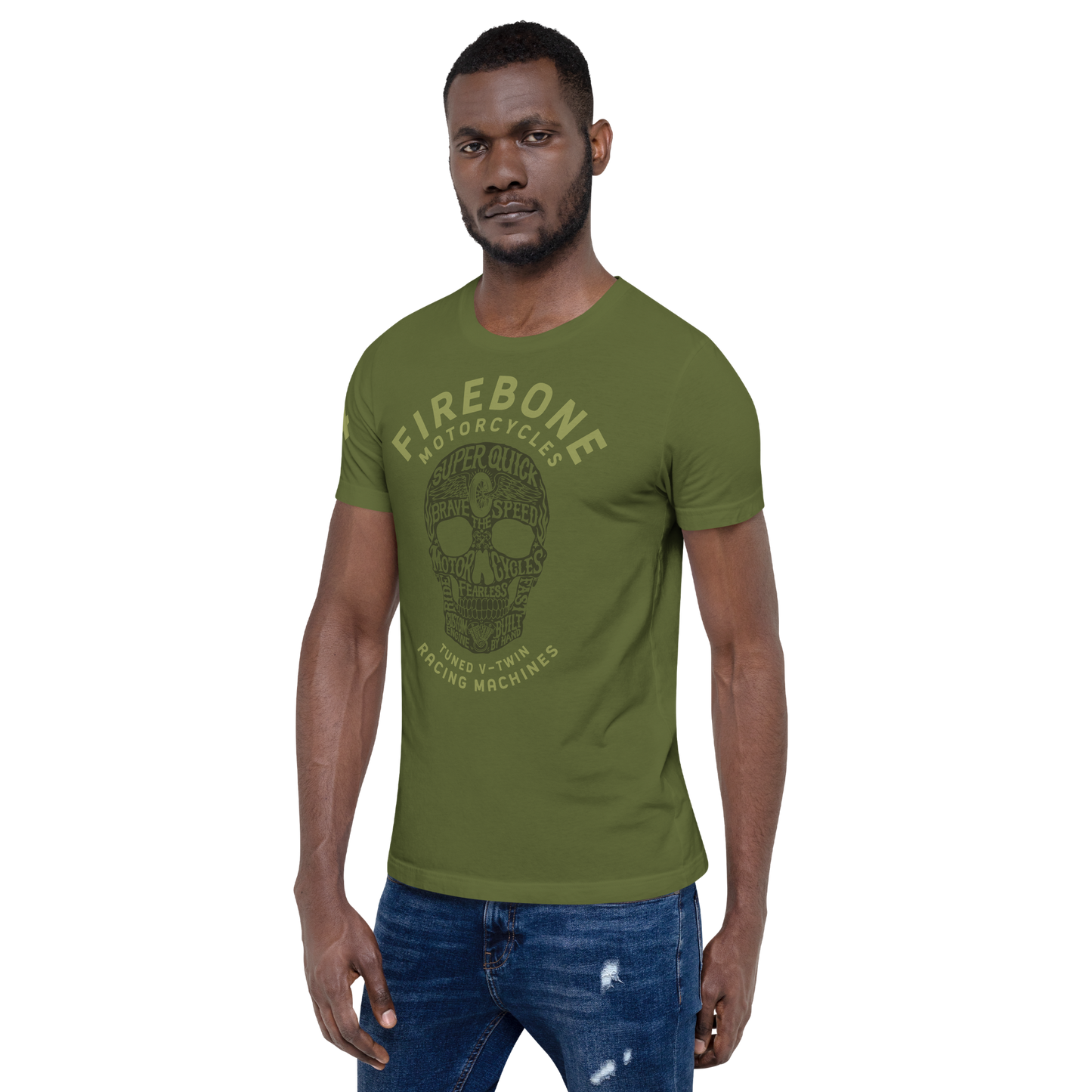 Super Quick Skull - Olive t-shirt - Firebone