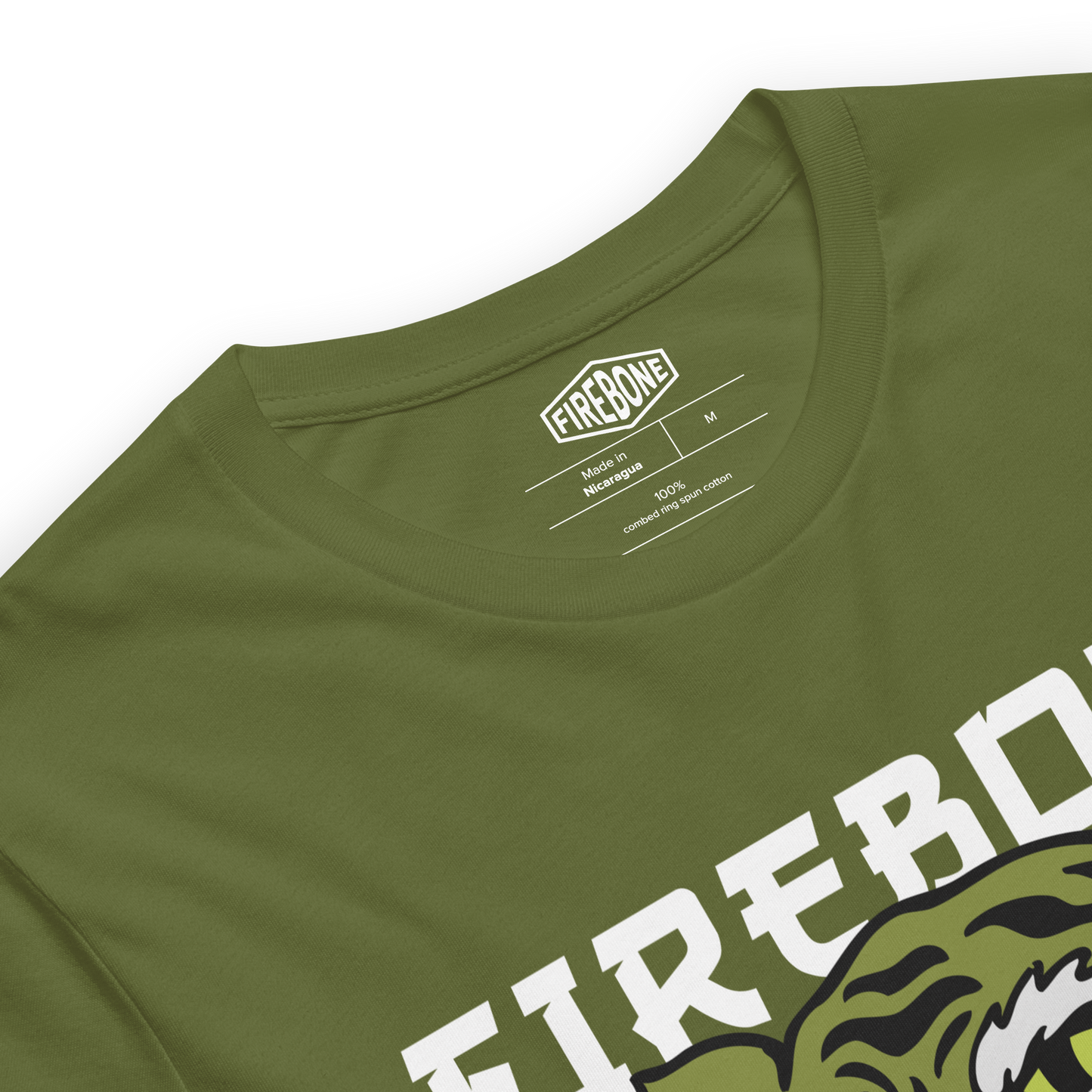 Defiant Tiger - Olive green t-shirt - Firebone