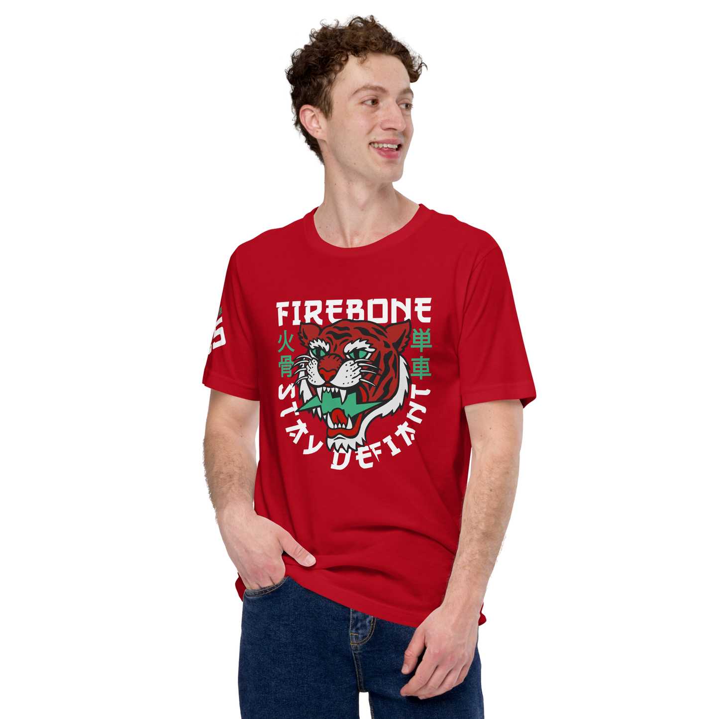 Defiant Tiger - Red t-shirt - Firebone
