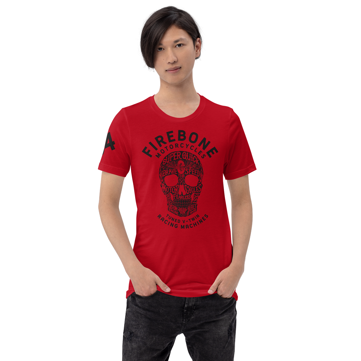 Super Quick Skull - Red t-shirt - Firebone