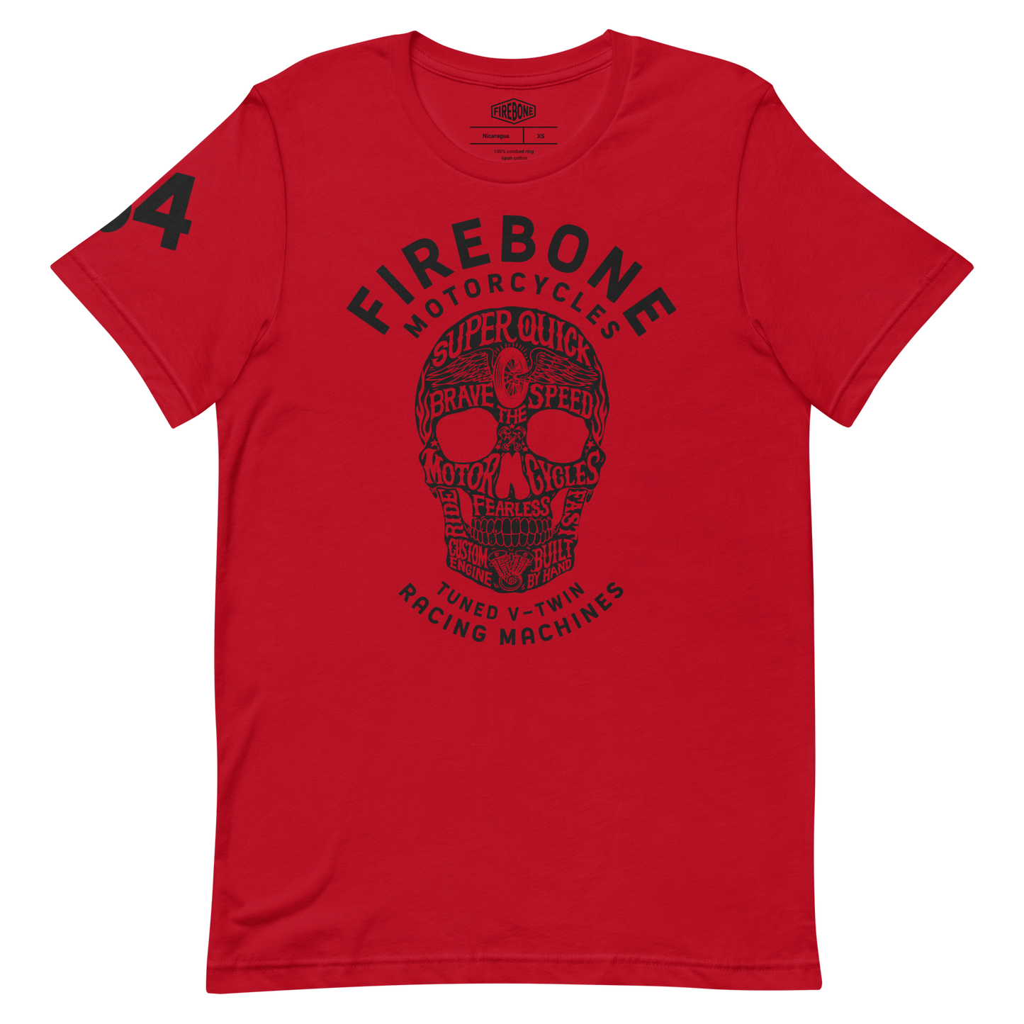 Super Quick Skull - Red t-shirt - Firebone