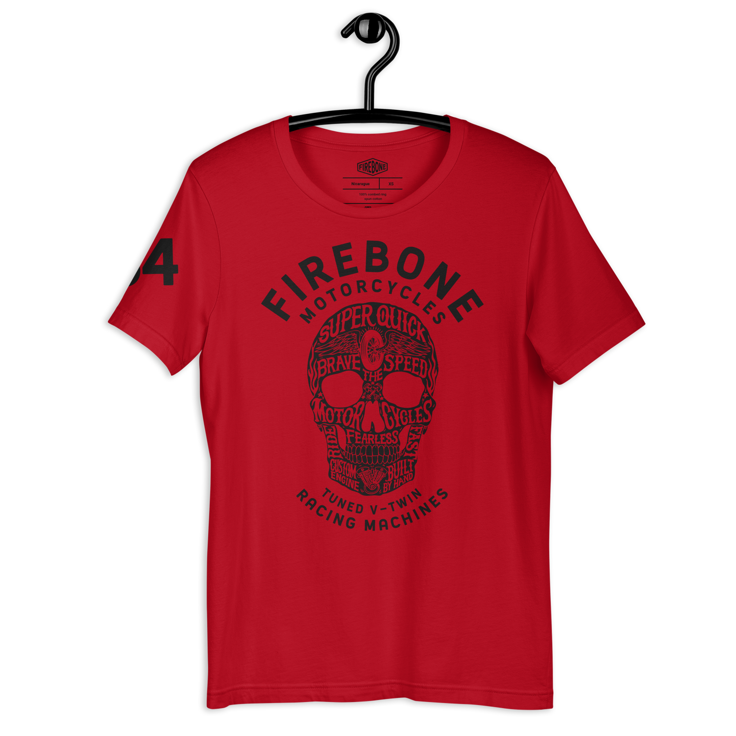 Super Quick Skull - Red t-shirt - Firebone