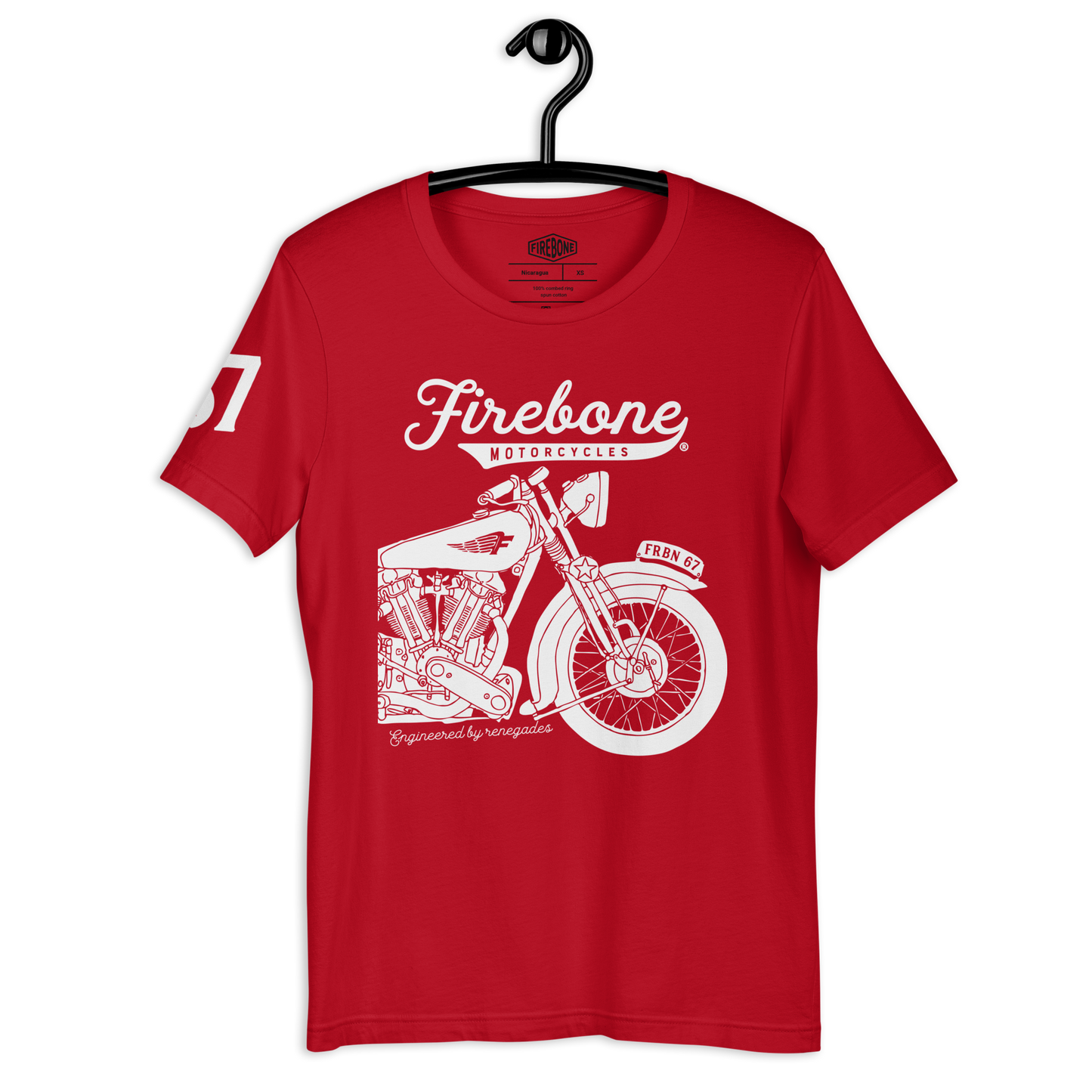 Vintage Motorcycle - Red t-shirt - Firebone