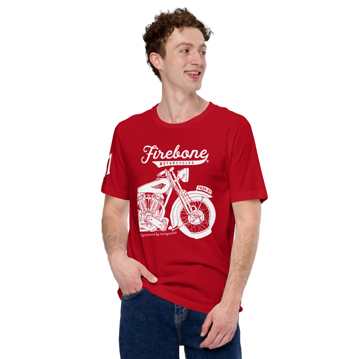 Vintage Motorcycle - Red t-shirt - Firebone