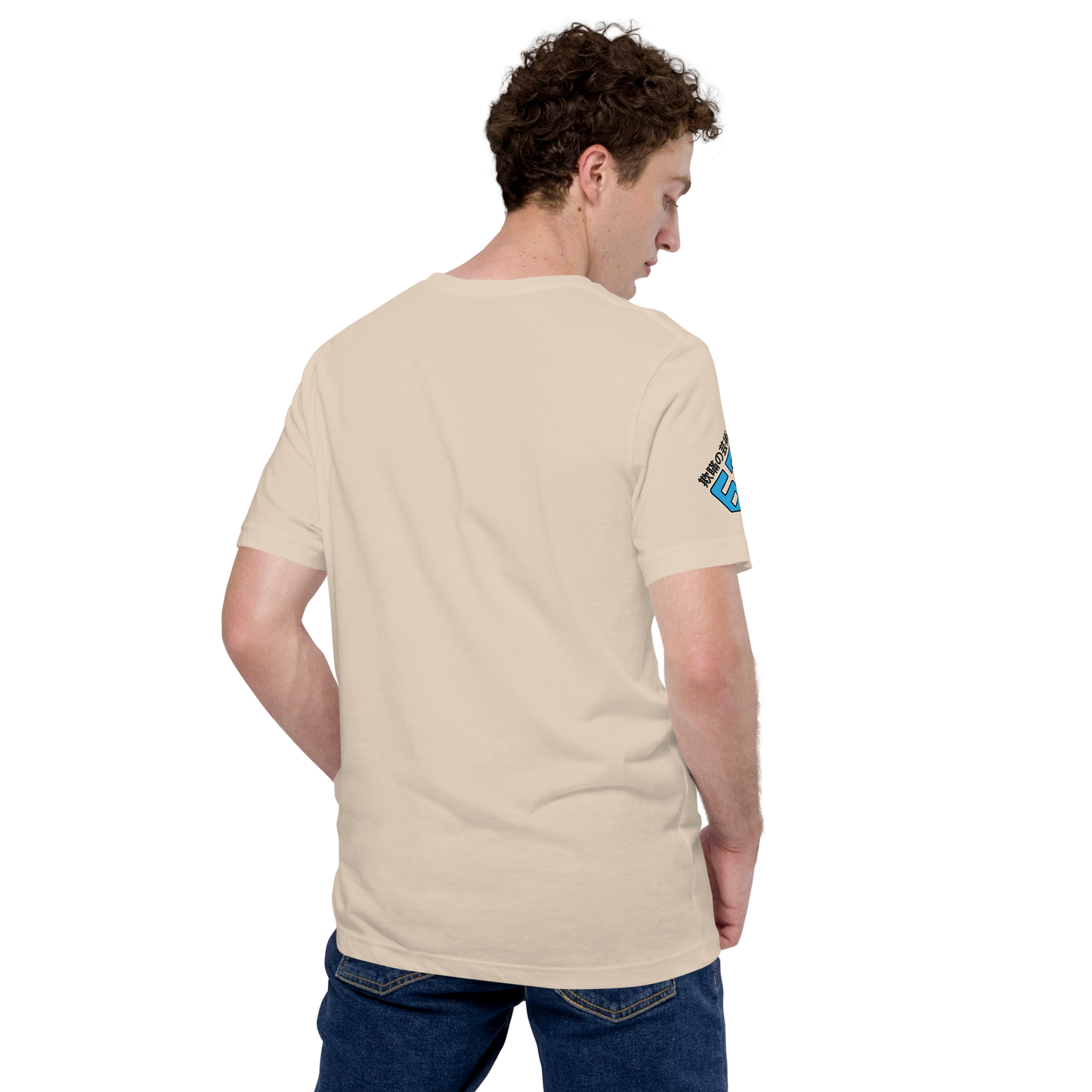 Tin Koi - Blue on soft cream t-shirt - Firebone