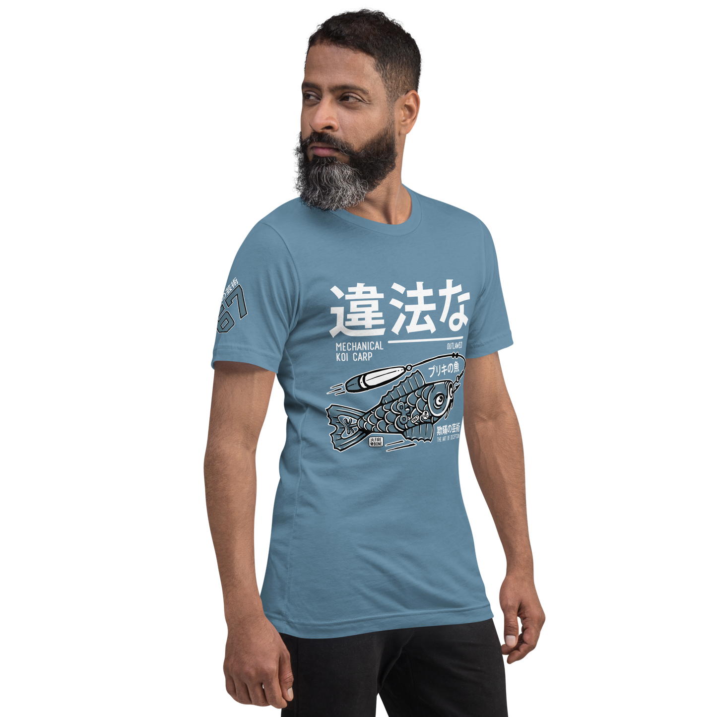 Tin Koi - Steel blue t-shirt - Firebone