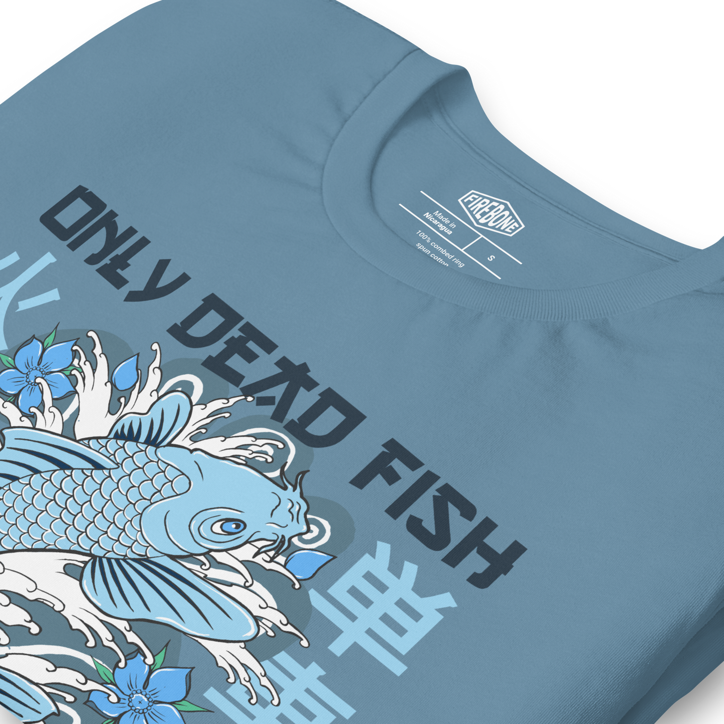 Go with the flow - Steel blue t-shirt - Firebone