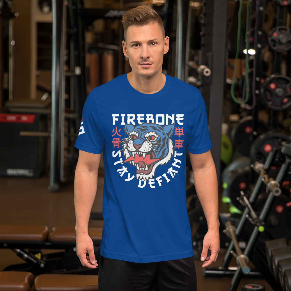 Defiant Tiger - Royal blue t-shirt - Firebone