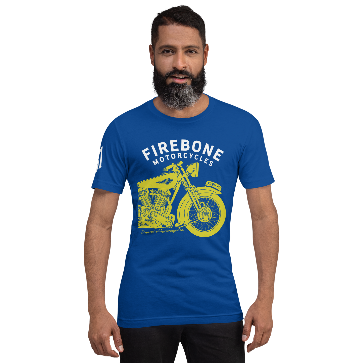 Vintage Motorcycle - Royal blue t-shirt - Firebone