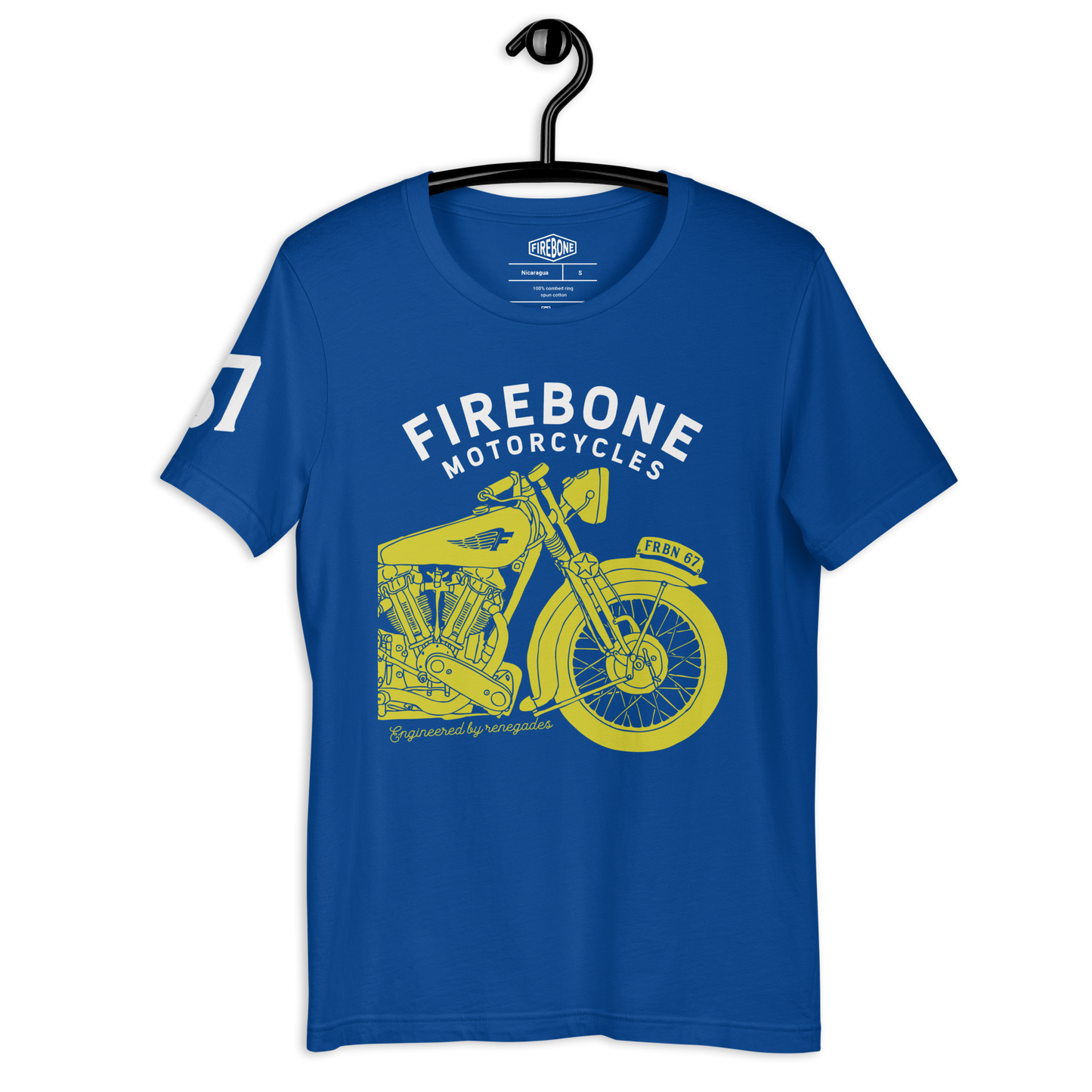 Vintage Motorcycle - Royal blue t-shirt - Firebone