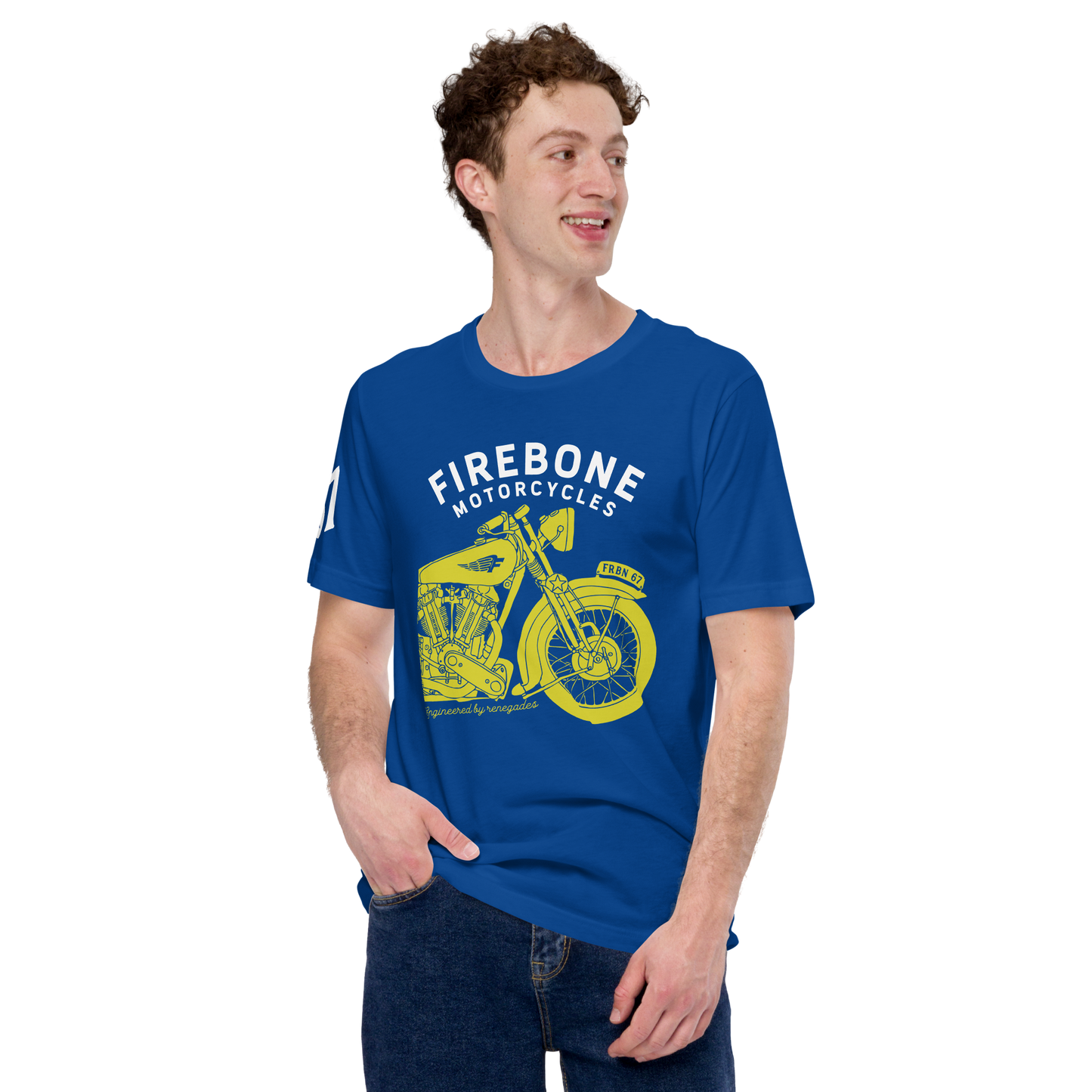 Vintage Motorcycle - Royal blue t-shirt - Firebone