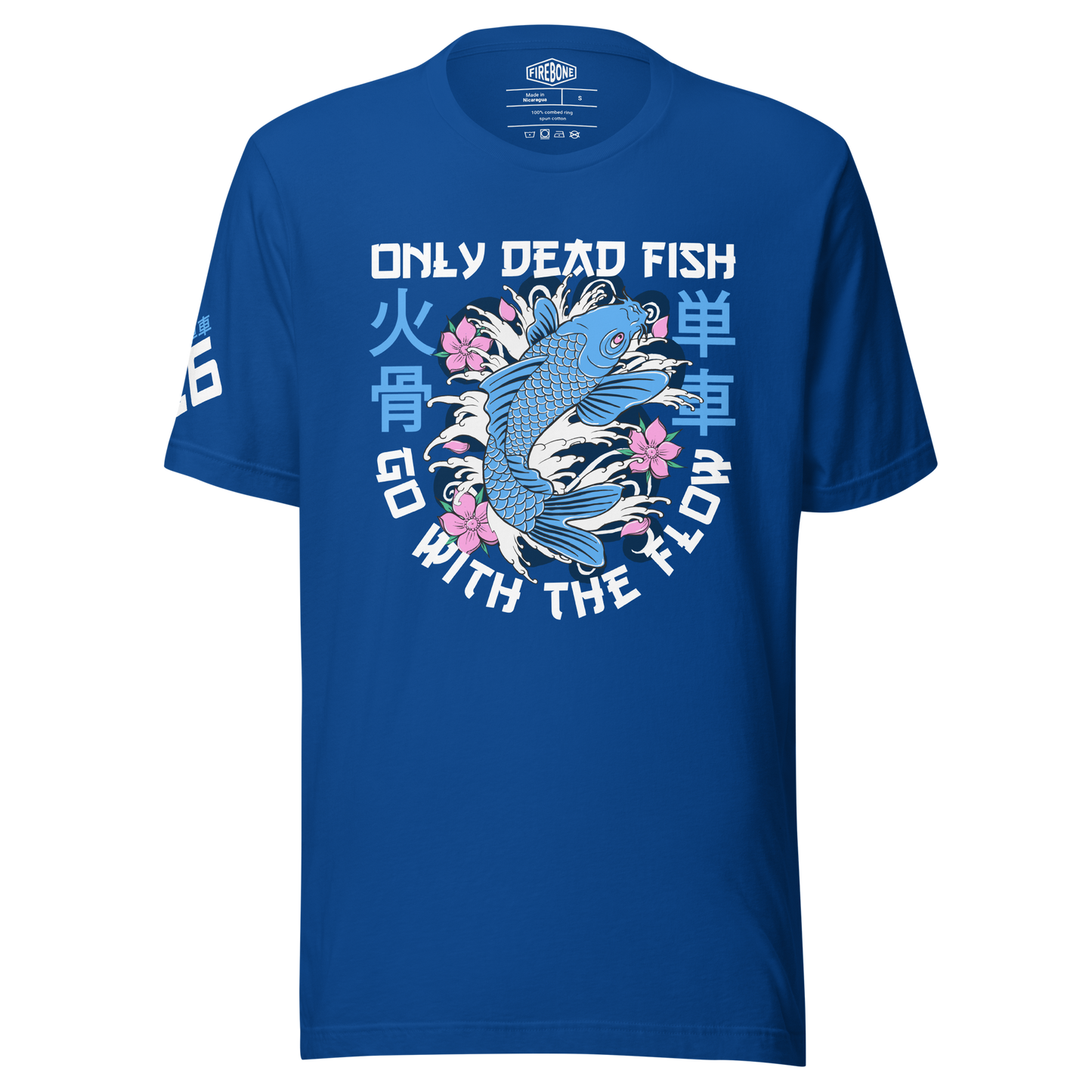 Go with the flow - Royal blue t-shirt - Firebone