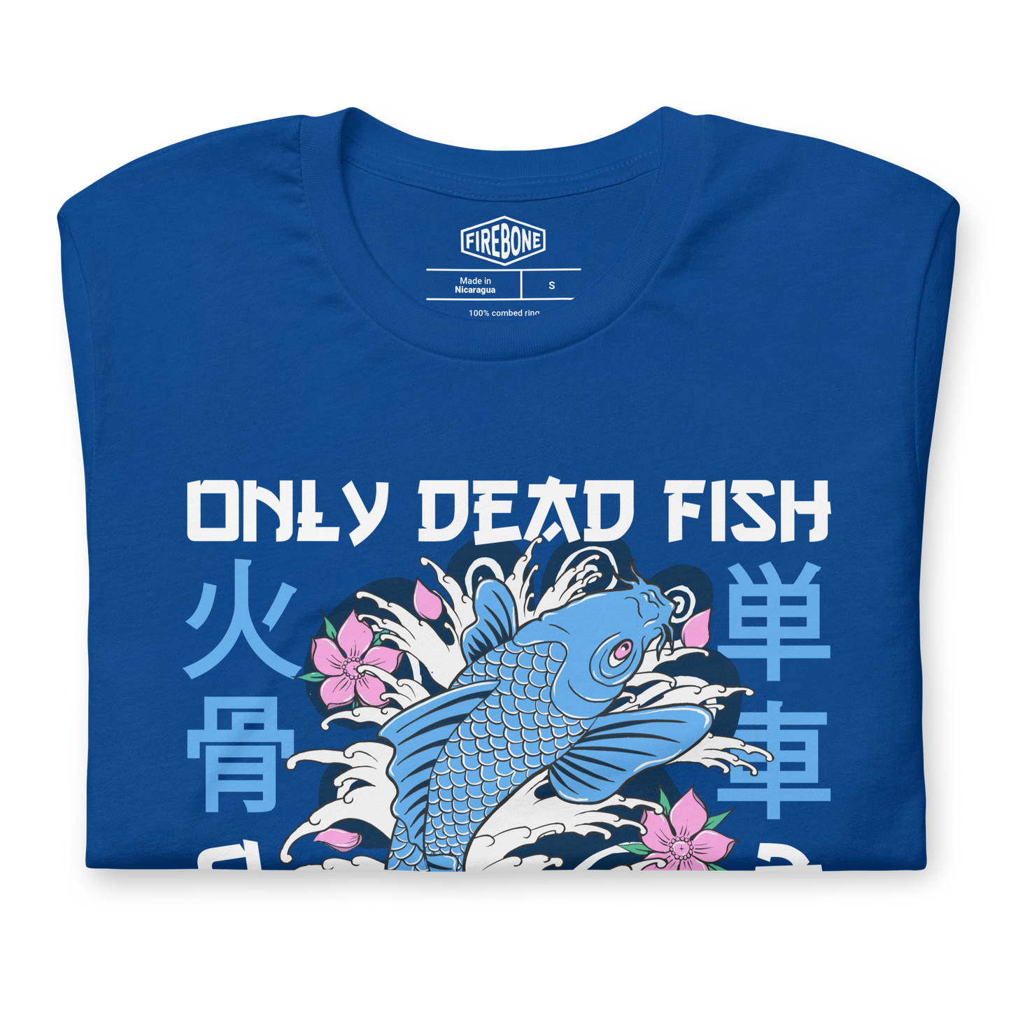 Go with the flow - Royal blue t-shirt - Firebone