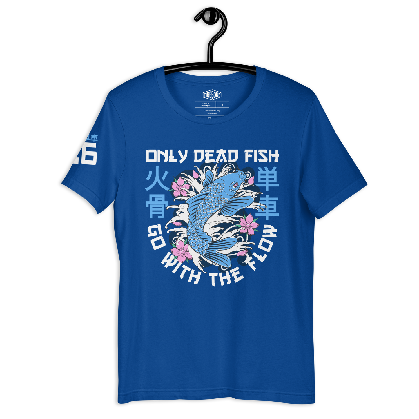 Go with the flow - Royal blue t-shirt - Firebone