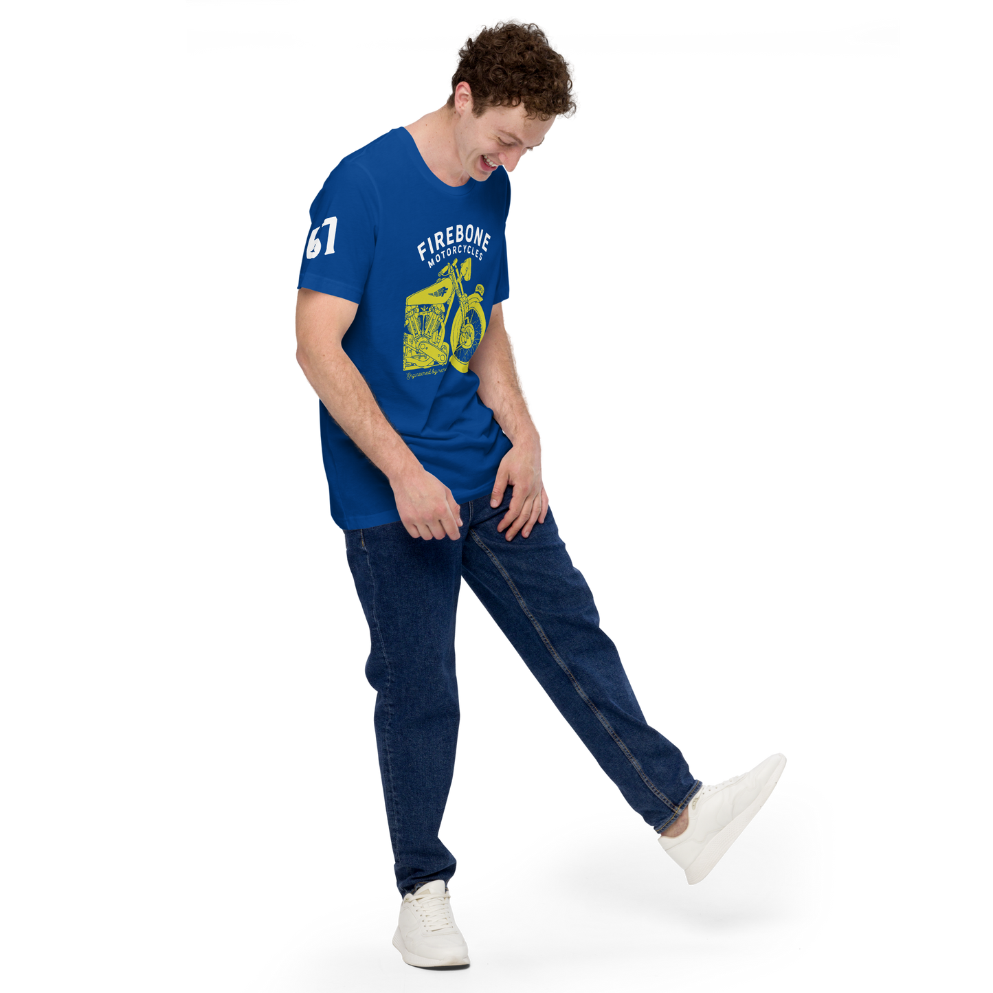 Vintage Motorcycle - Royal blue t-shirt - Firebone