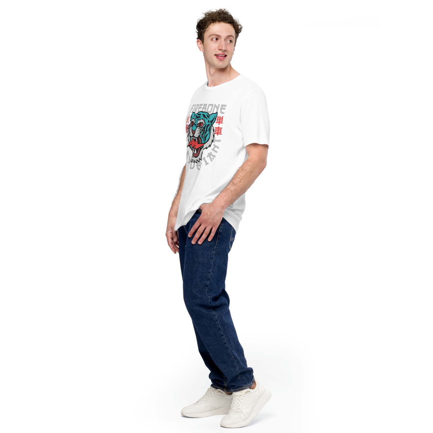 Defiant Tiger - White t-shirt - Firebone