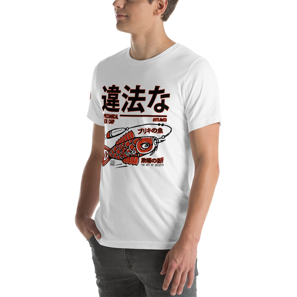 Tin Koi - Red on white t-shirt - Firebone