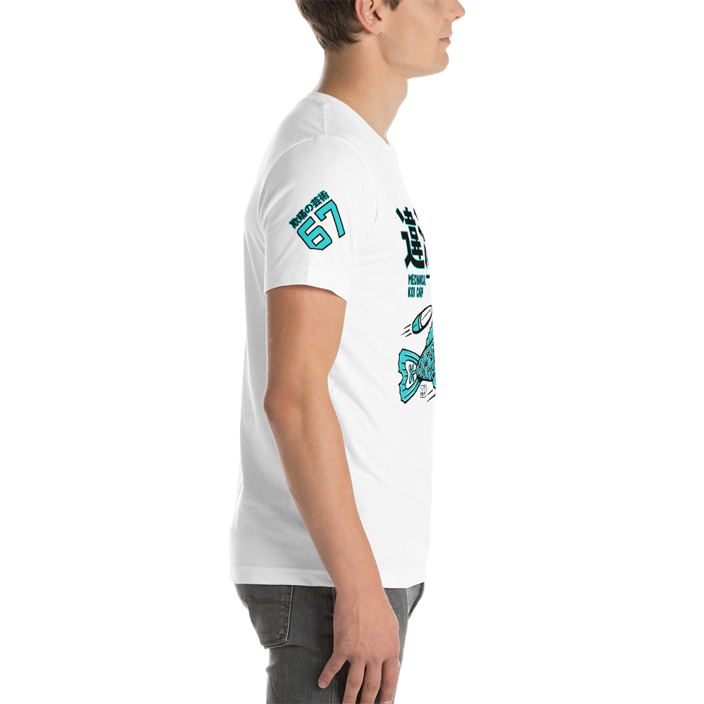 Tin Koi - Teal on white t-shirt - Firebone