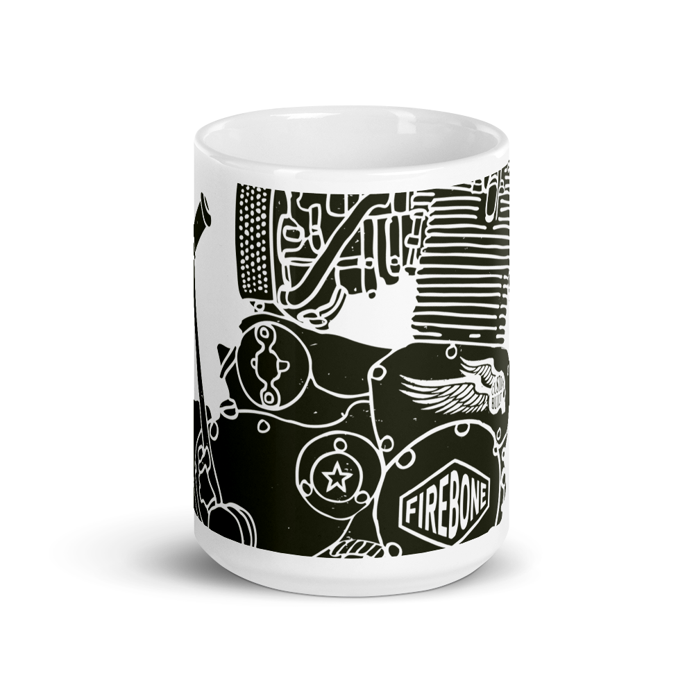 Vintage Engine - White glossy mug - Firebone
