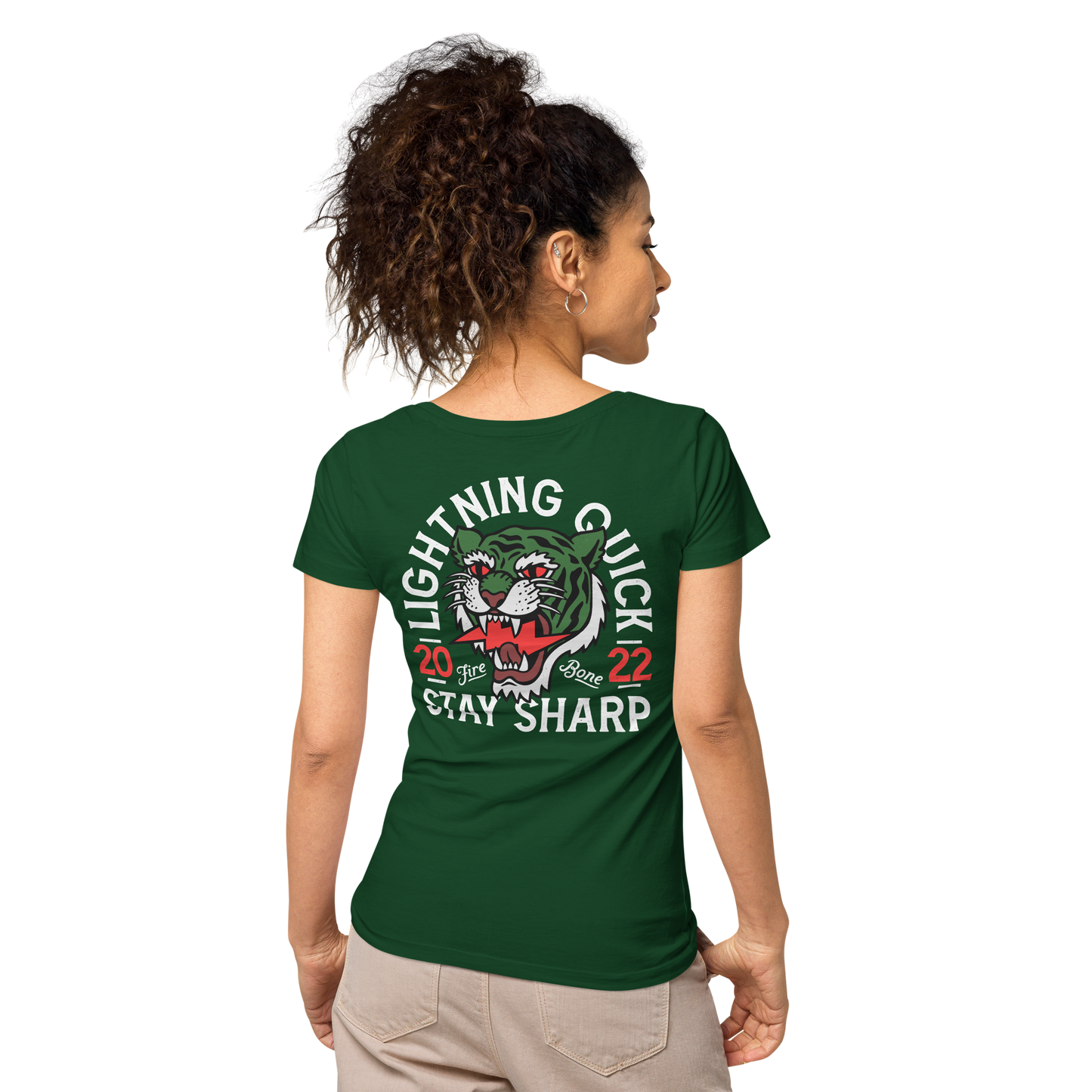 Lightning quick - Green tiger organic t-shirt - Firebone