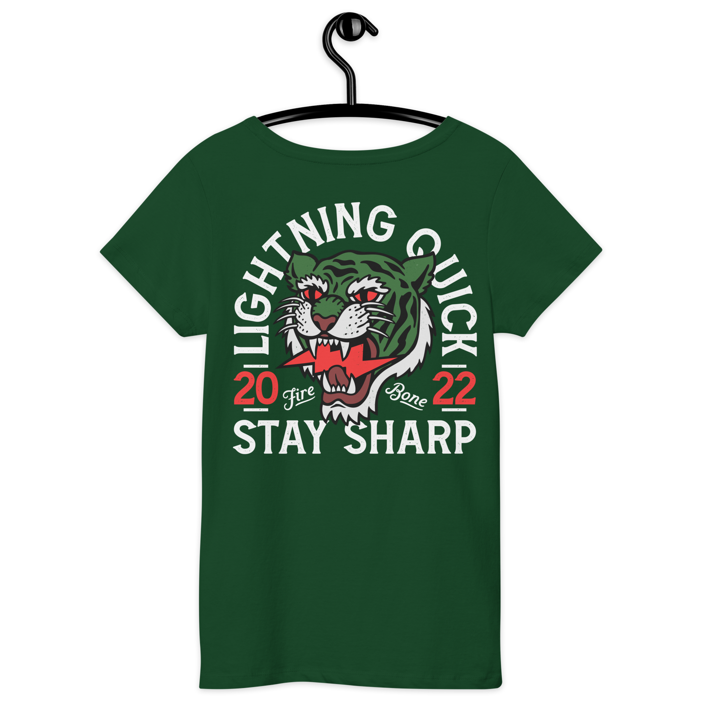 Lightning quick - Green tiger organic t-shirt - Firebone