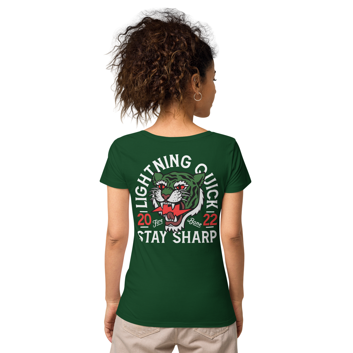 Lightning quick - Green tiger organic t-shirt - Firebone