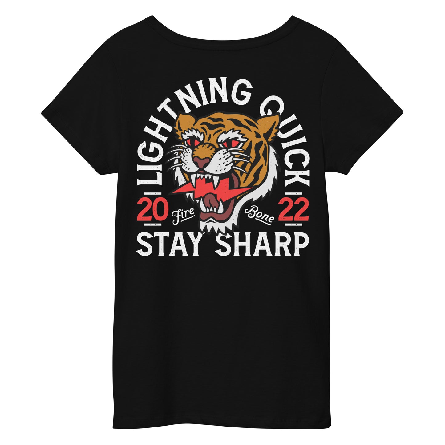Lightning quick - Orange on black organic t-shirt - Firebone