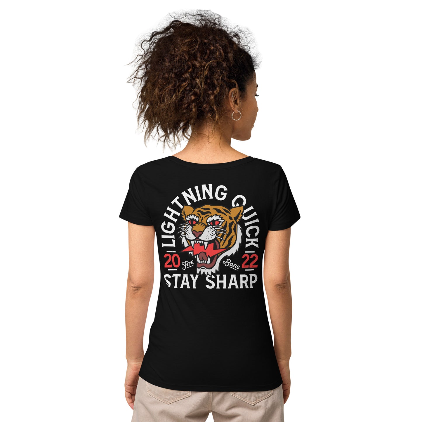 Lightning quick - Orange on black organic t-shirt - Firebone