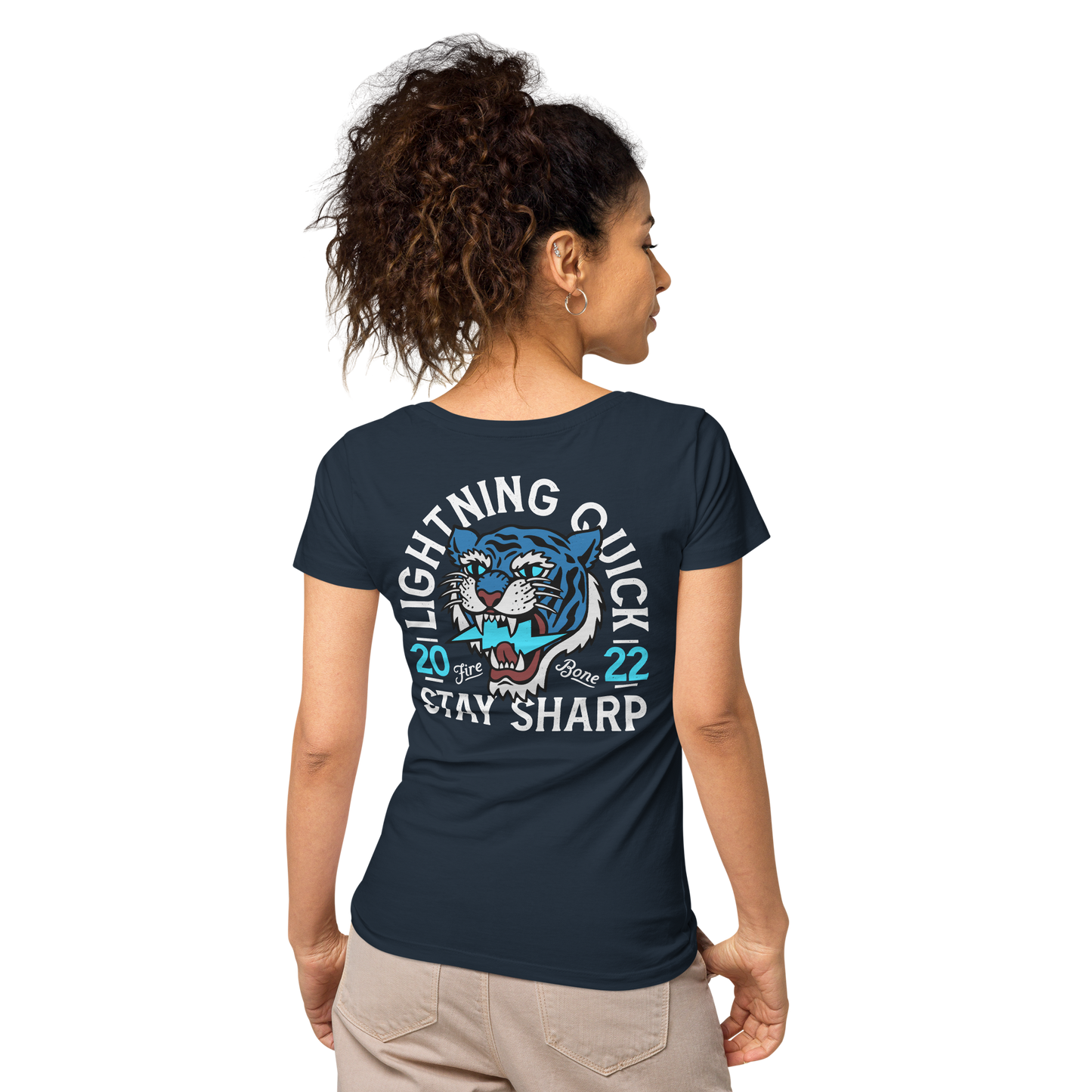 Lightning quick - Navy organic t-shirt - Firebone
