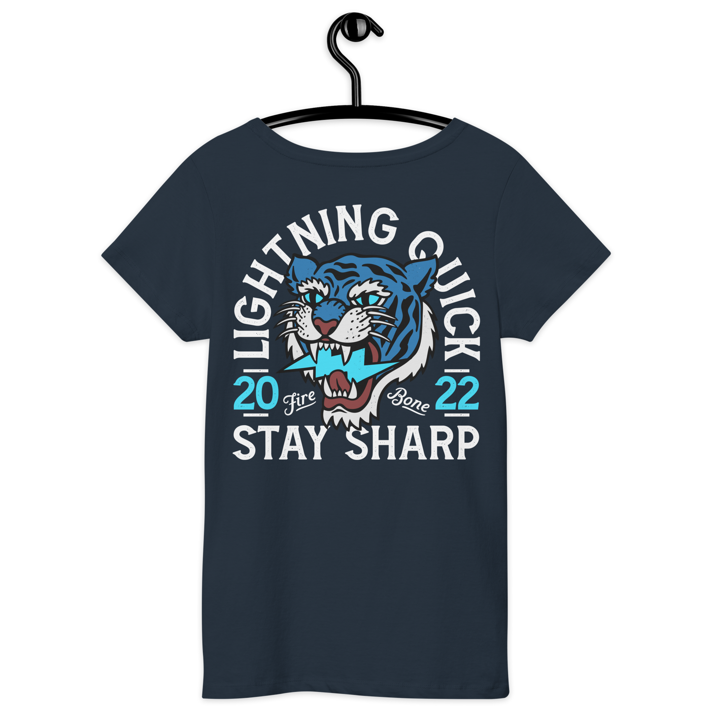 Lightning quick - Navy organic t-shirt - Firebone