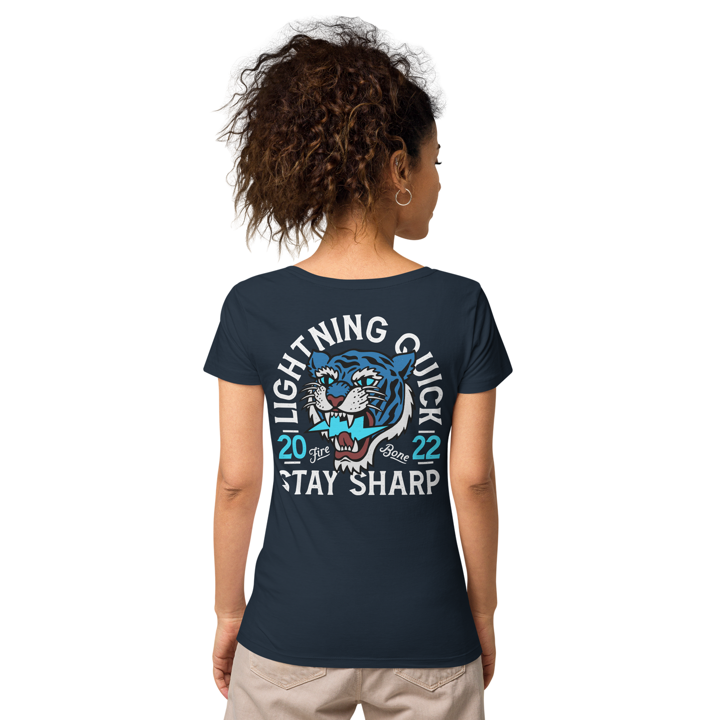 Lightning quick - Navy organic t-shirt - Firebone