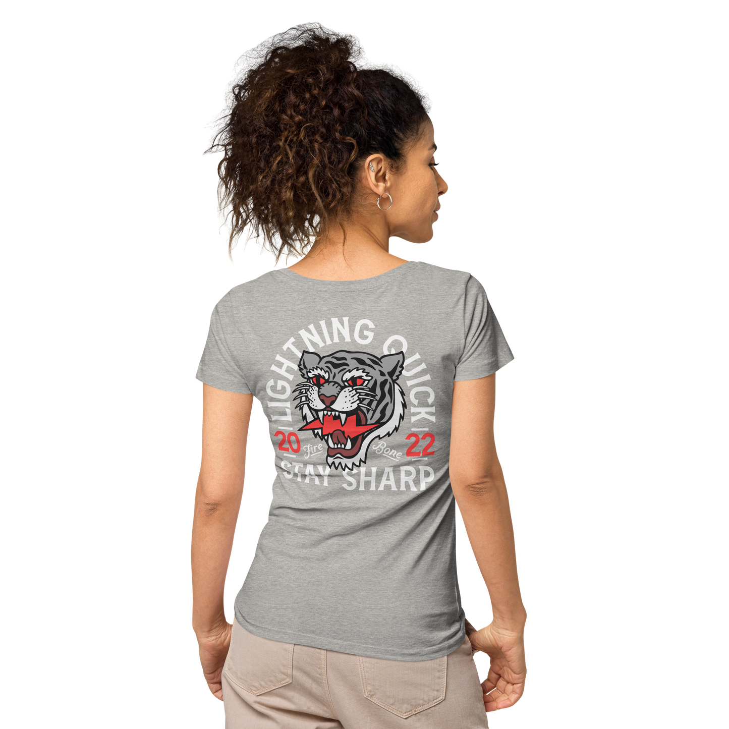 Lightning quick - Grey organic t-shirt - Firebone