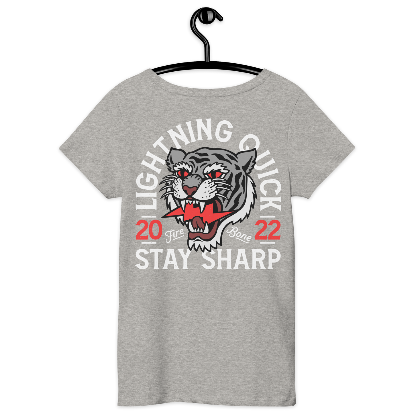 Lightning quick - Grey organic t-shirt - Firebone