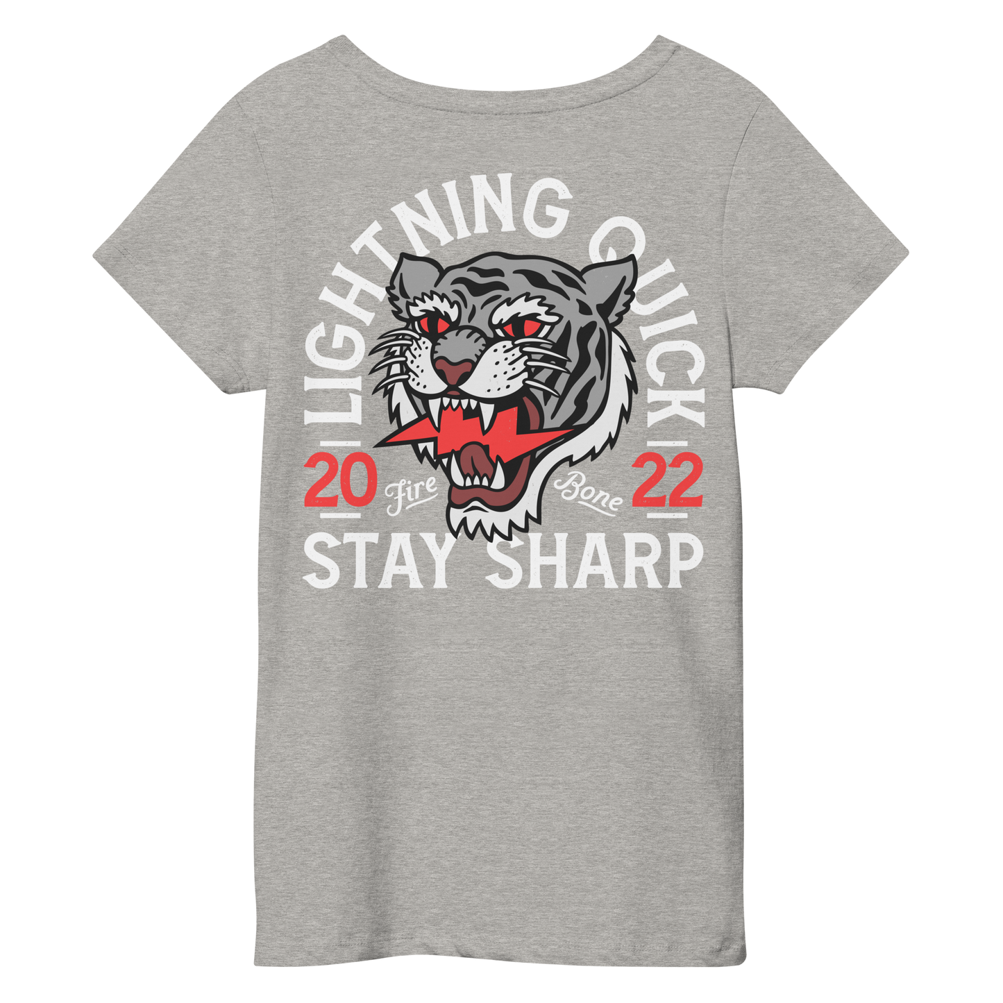 Lightning quick - Grey organic t-shirt - Firebone