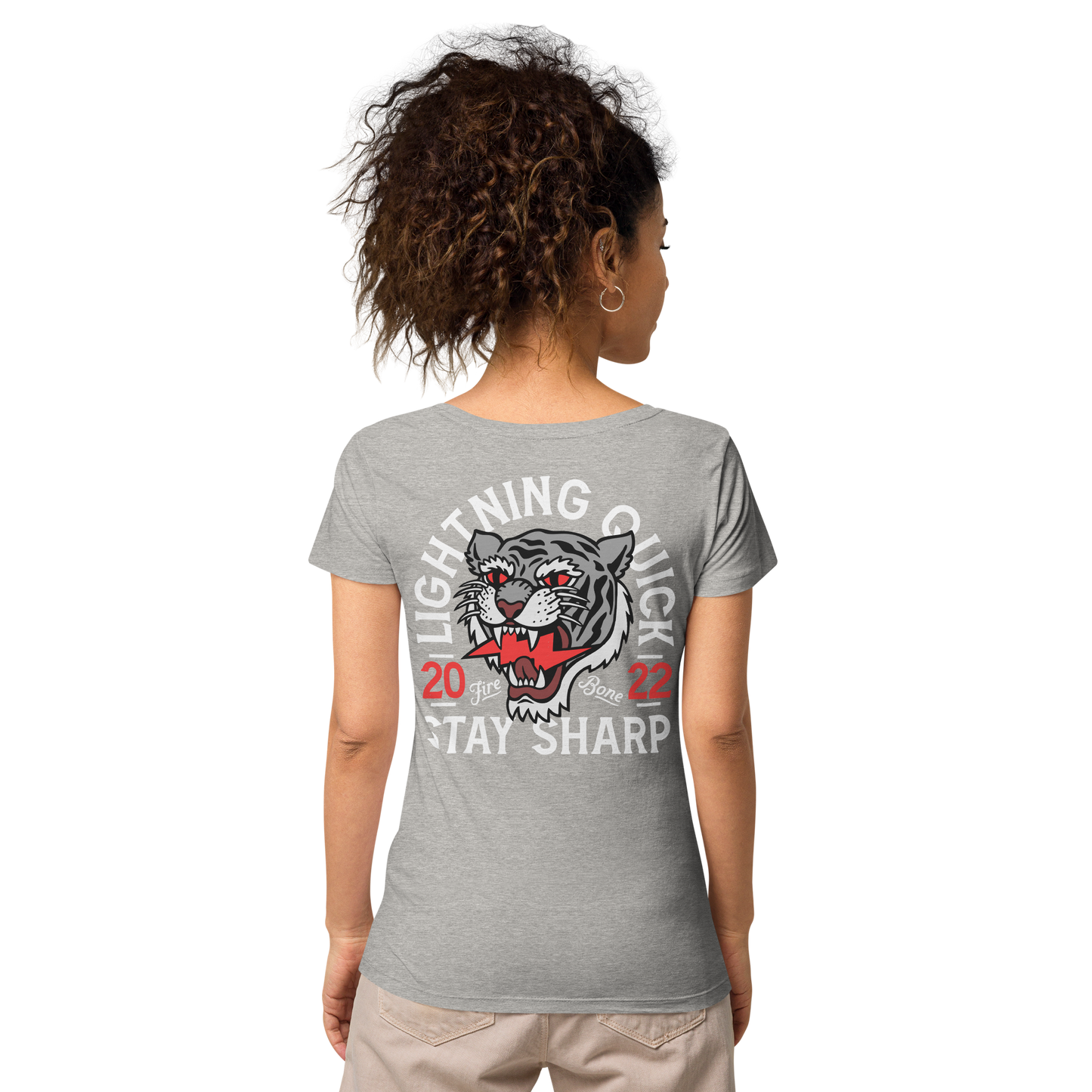 Lightning quick - Grey organic t-shirt - Firebone