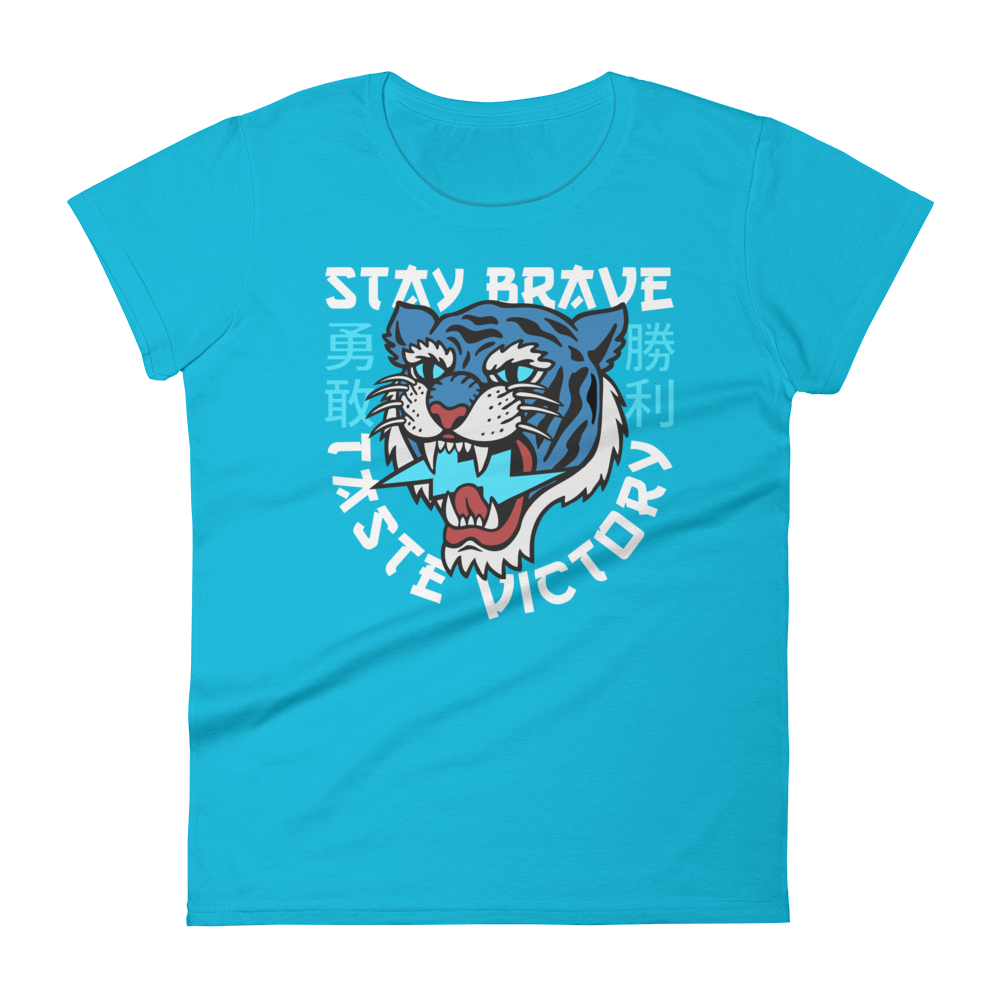 Stay brave - Caribbean blue short sleeve t-shirt - Firebone