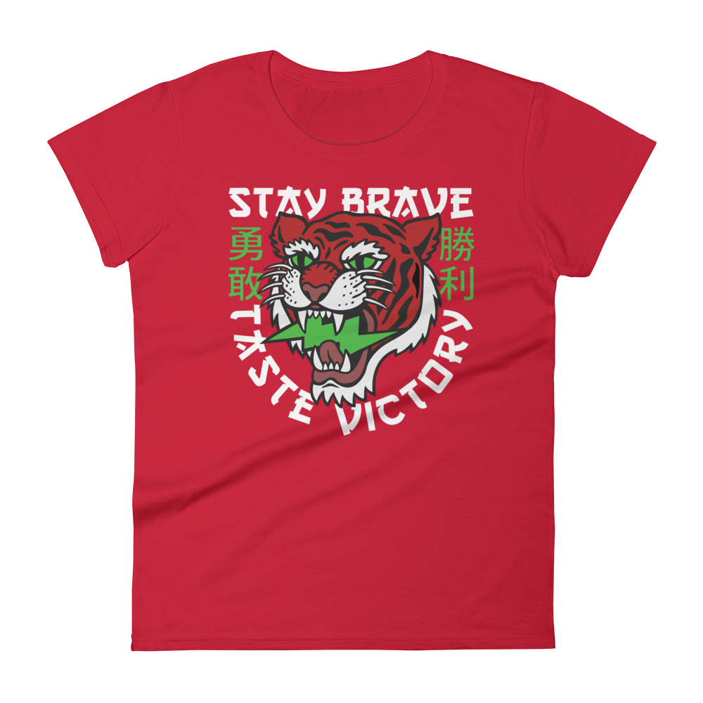 Stay brave - Red tiger short sleeve t-shirt - Firebone