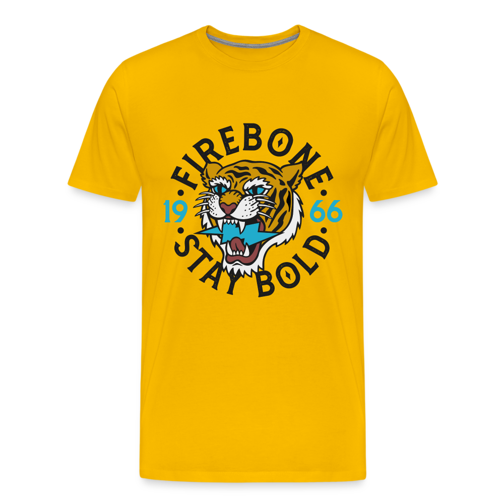 Men’s Tiger head - Stay bold - Premium T-Shirt - sun yellow